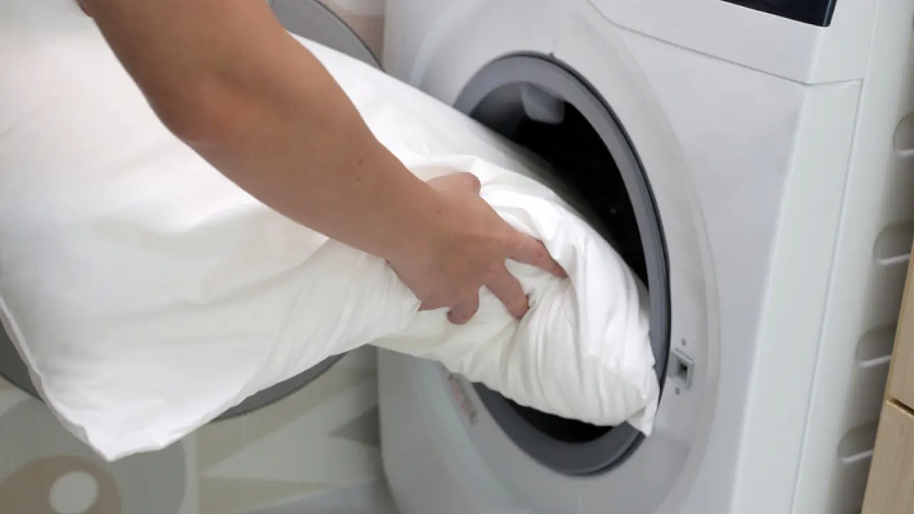 pillow in washing machine